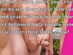 XHamster Wives Teasing Nude Beach Voyeurs Gives One A Handjob